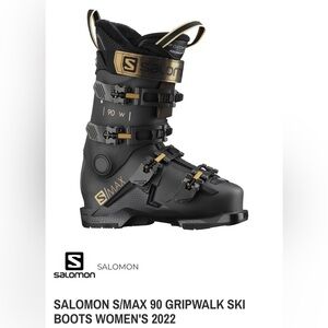 SALOMON S MAX 90 Gripwalk Ski Boots 24-24.5 (US 7-7.5) Orig$700 Excellent Cond